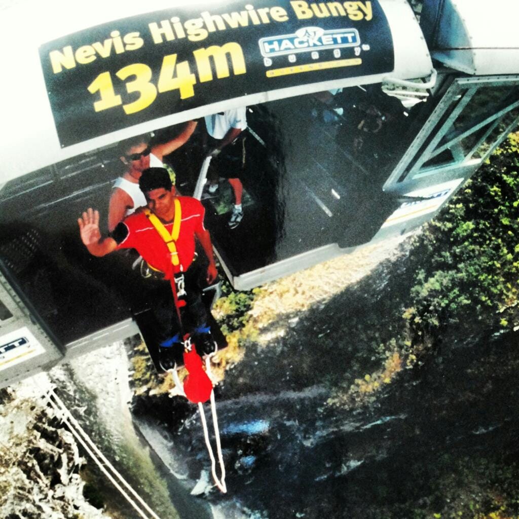 Akram Khan on the Shotover Jet boat ride in New Zealand